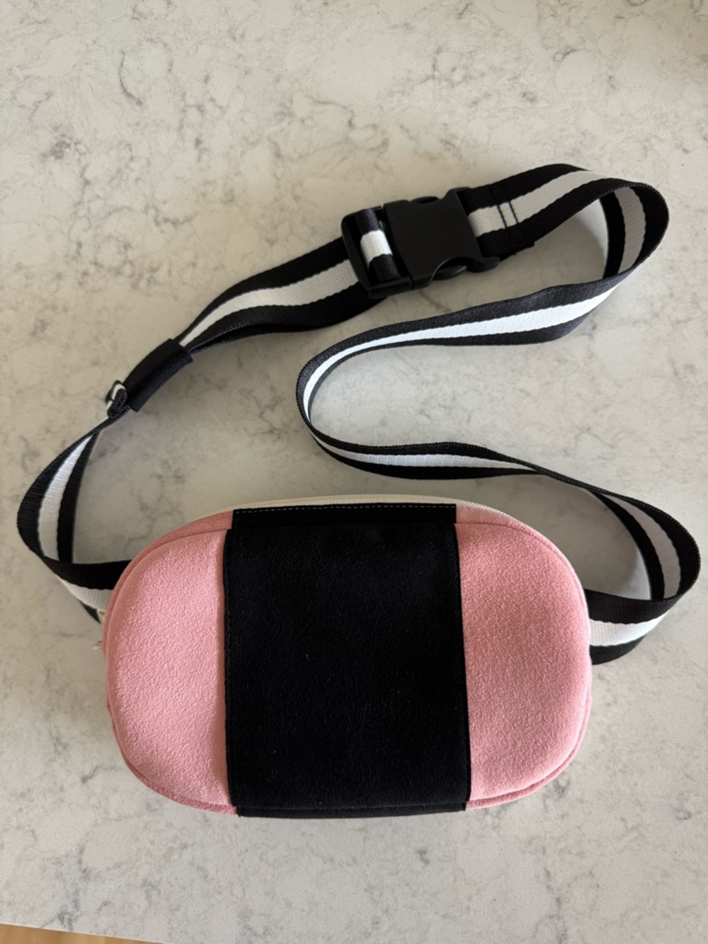 Spammy Pack Pink and Black Oval Crossbody Belt Bag